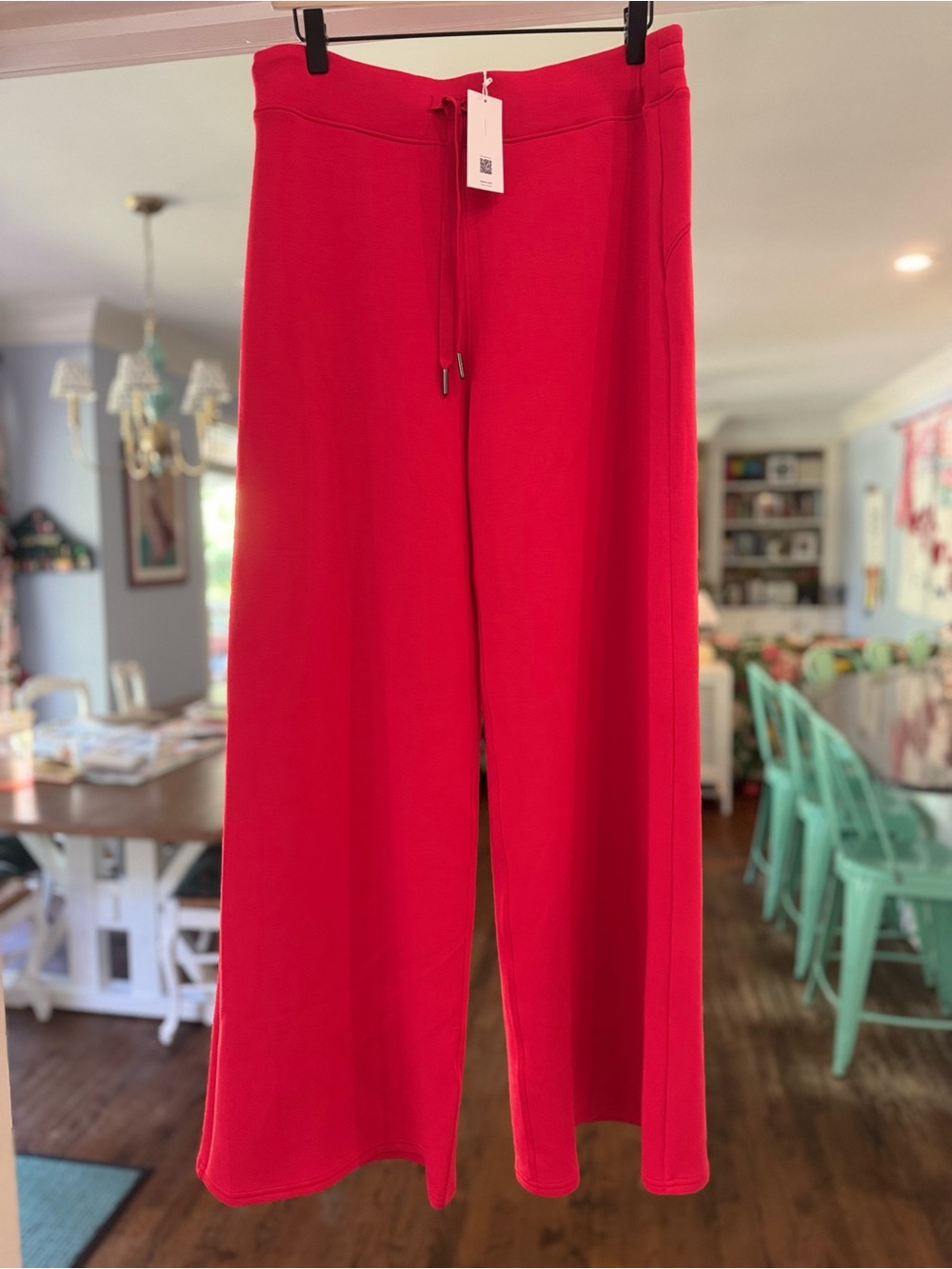 NWT Spanx AirEssentials Wide Leg Pant Red Drawstring Loungewear Size